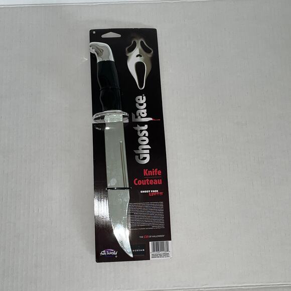 SCREAM GHOST FACE 13" CHROME BOWIE KNIFE HORROR HALLOWEEN COSTUME PROP NEW - Picture 1 of 2